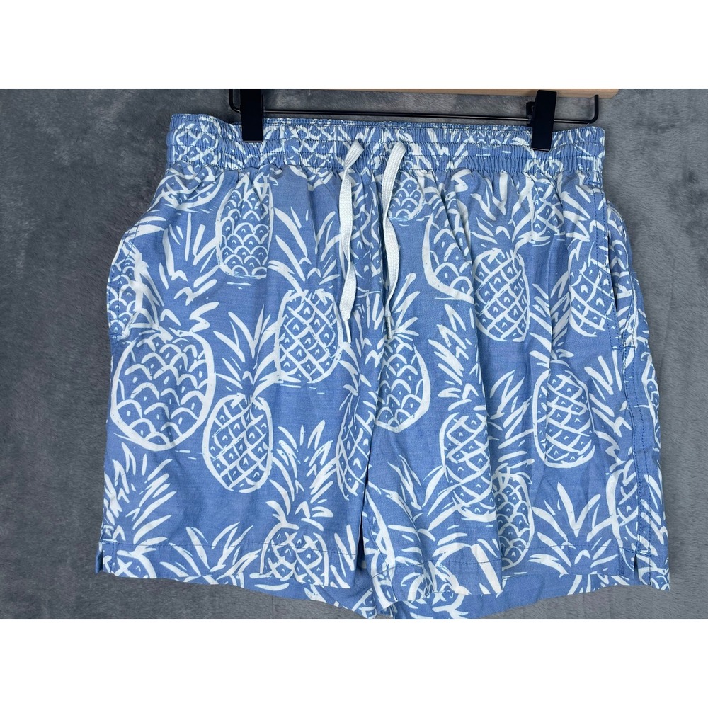 Chubbies Mens Medium Blue Pineapple Print Swim Trunks 5.5 Inch Inseam